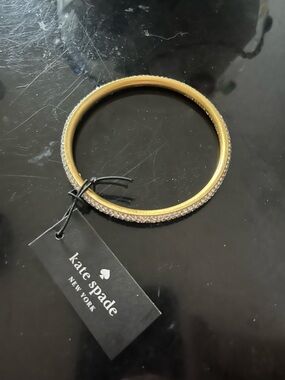 kate spade Gold and Clear Crystal Pavé Bangle Bracelet